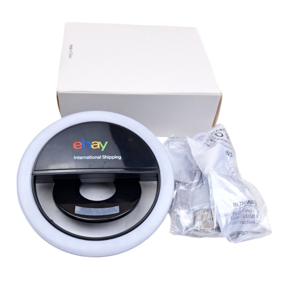 eBay Clip-On LED Selfie Ring Light Adjustable Brightness Rechargeable Swag Promo